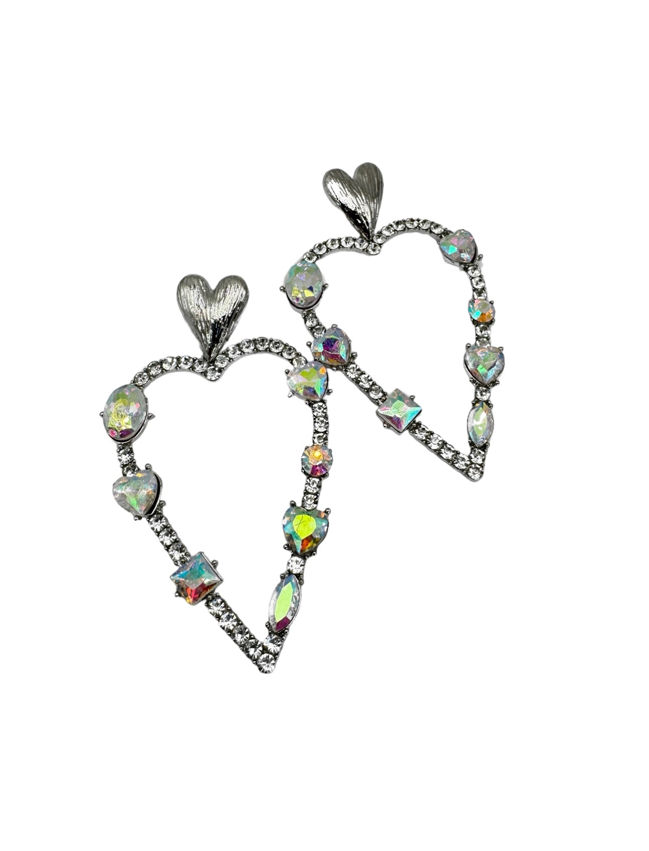 Heart Gem Hoops